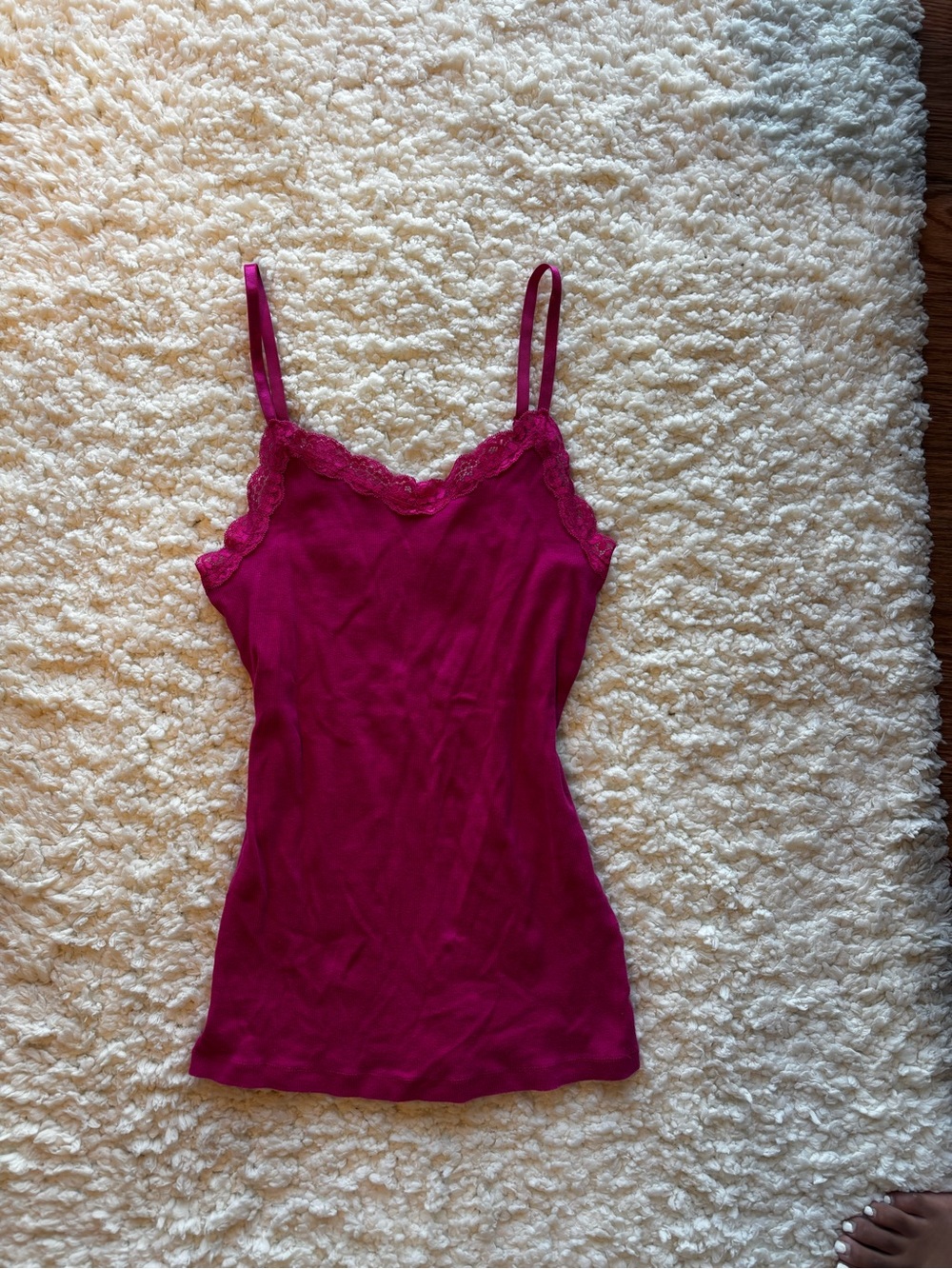 Faded Glory Magenta Lace-Trim Camisole